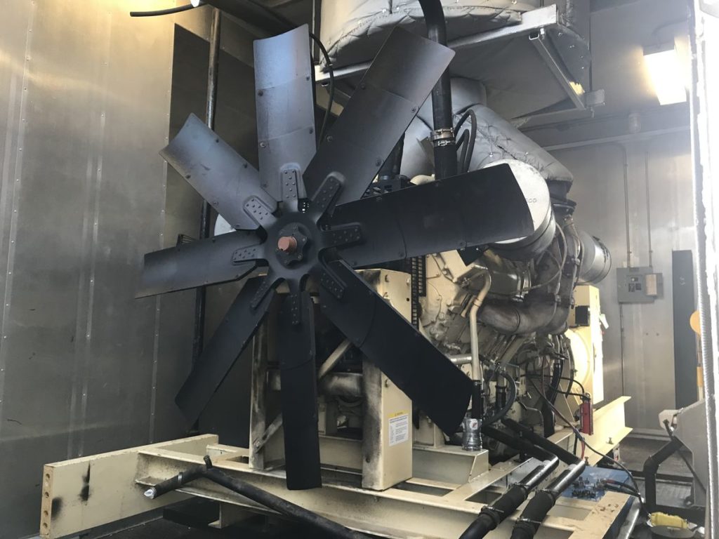 Radiator removal on 1200kW Kohler Generator inside enclosure